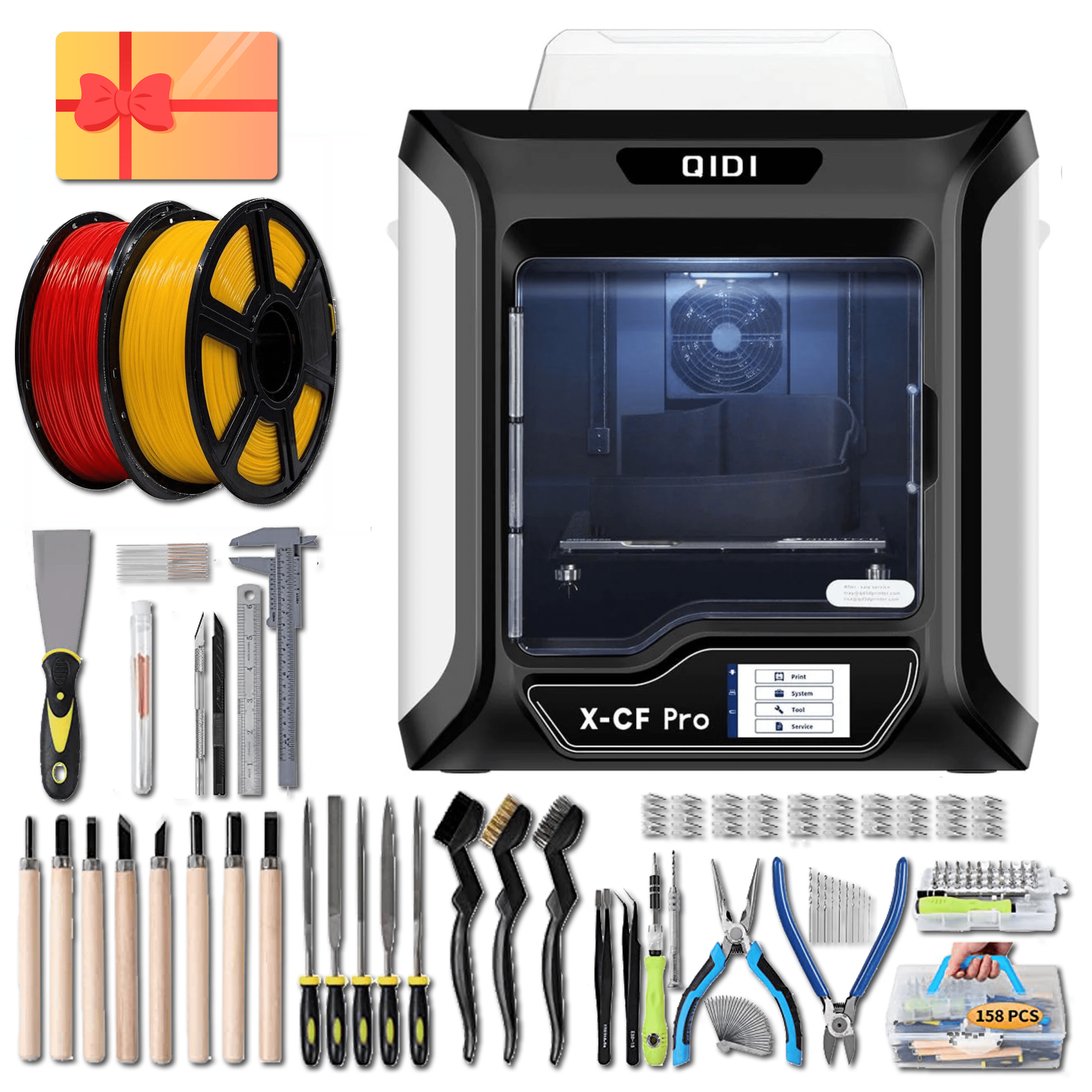 Qidi Tech X-CF Pro 3D Printer Maker Bundle