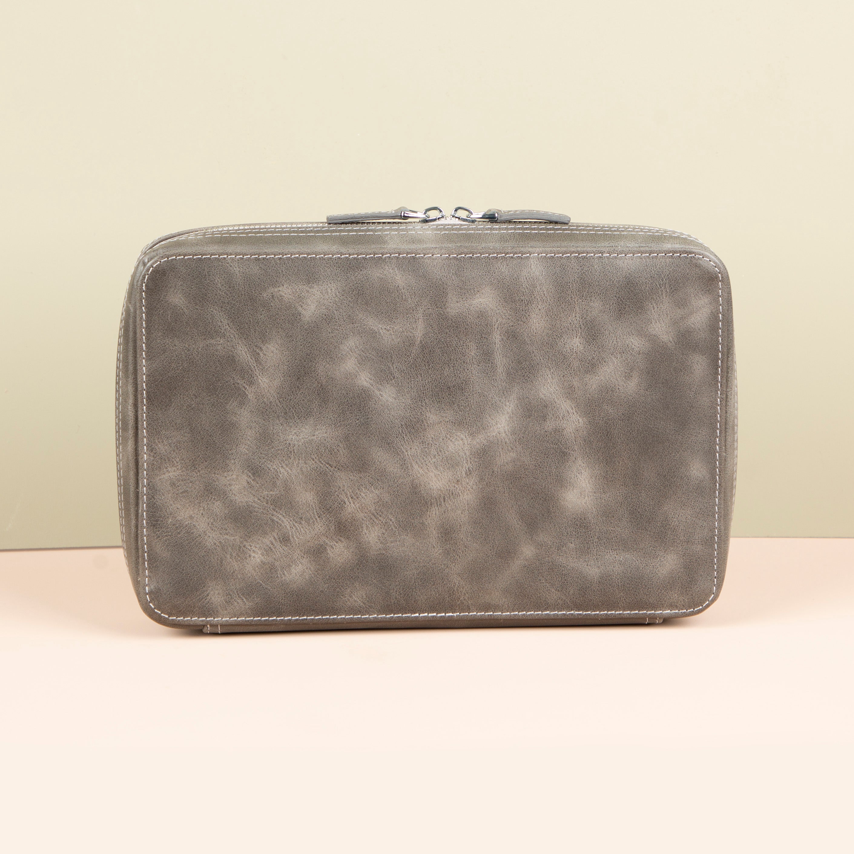 Leather Tech Organizer Case - Light Gray - Oslo