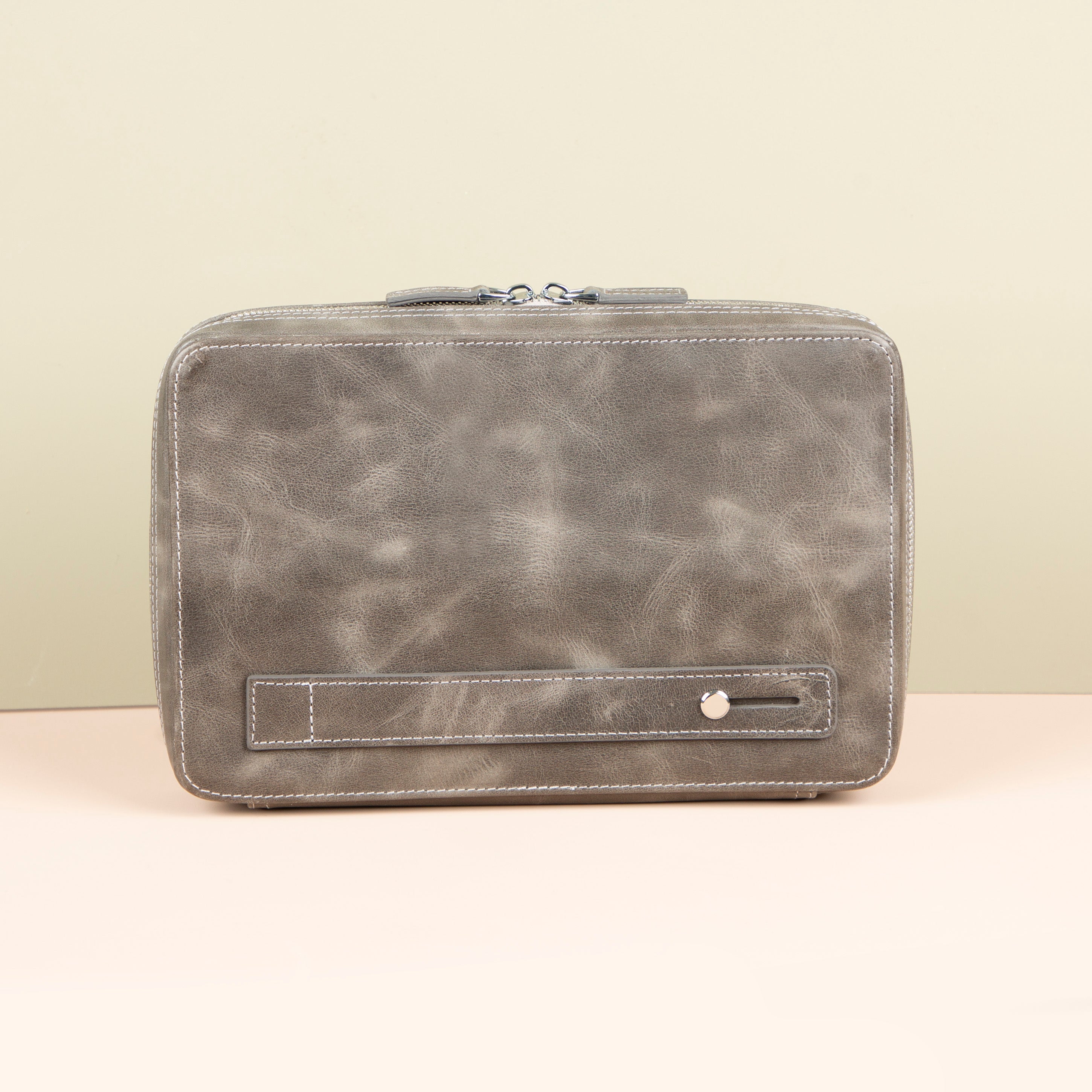 Leather Tech Organizer Case - Light Gray - Oslo