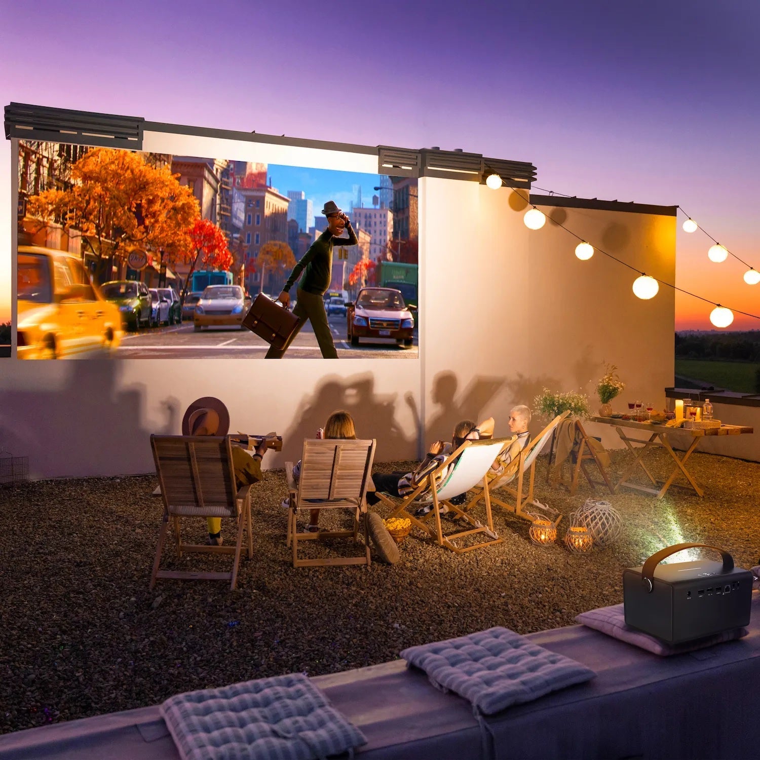 Rexing PV7 Pro Smart DLP Projector 600ANSI with 3D Projection, Wi-Fi, Bluetooth