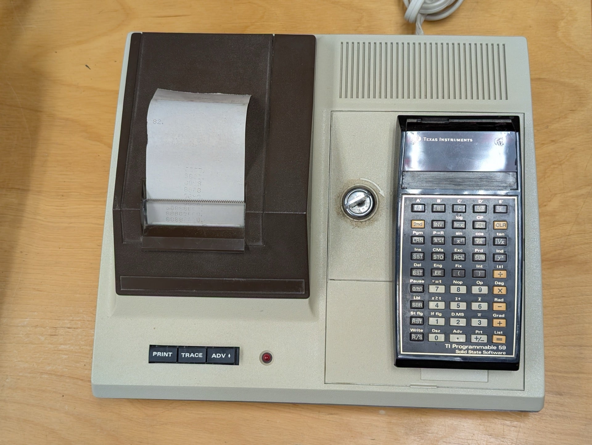 TI-59 with PC-100A Printer from Texas Instruments - 1970s Vintage Electronics > Calculators Museum Quality, Working Printer, Rare Find, Complete Set, Iconic 1970s Tech (Printing Programmable Calculator, Retro, Industrial, Academic, Brutalist)